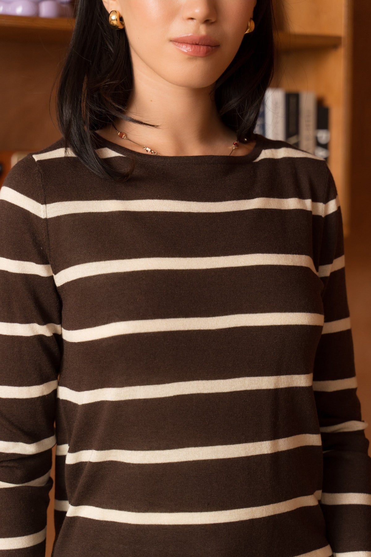 Pull marinière en soie et cachemire
