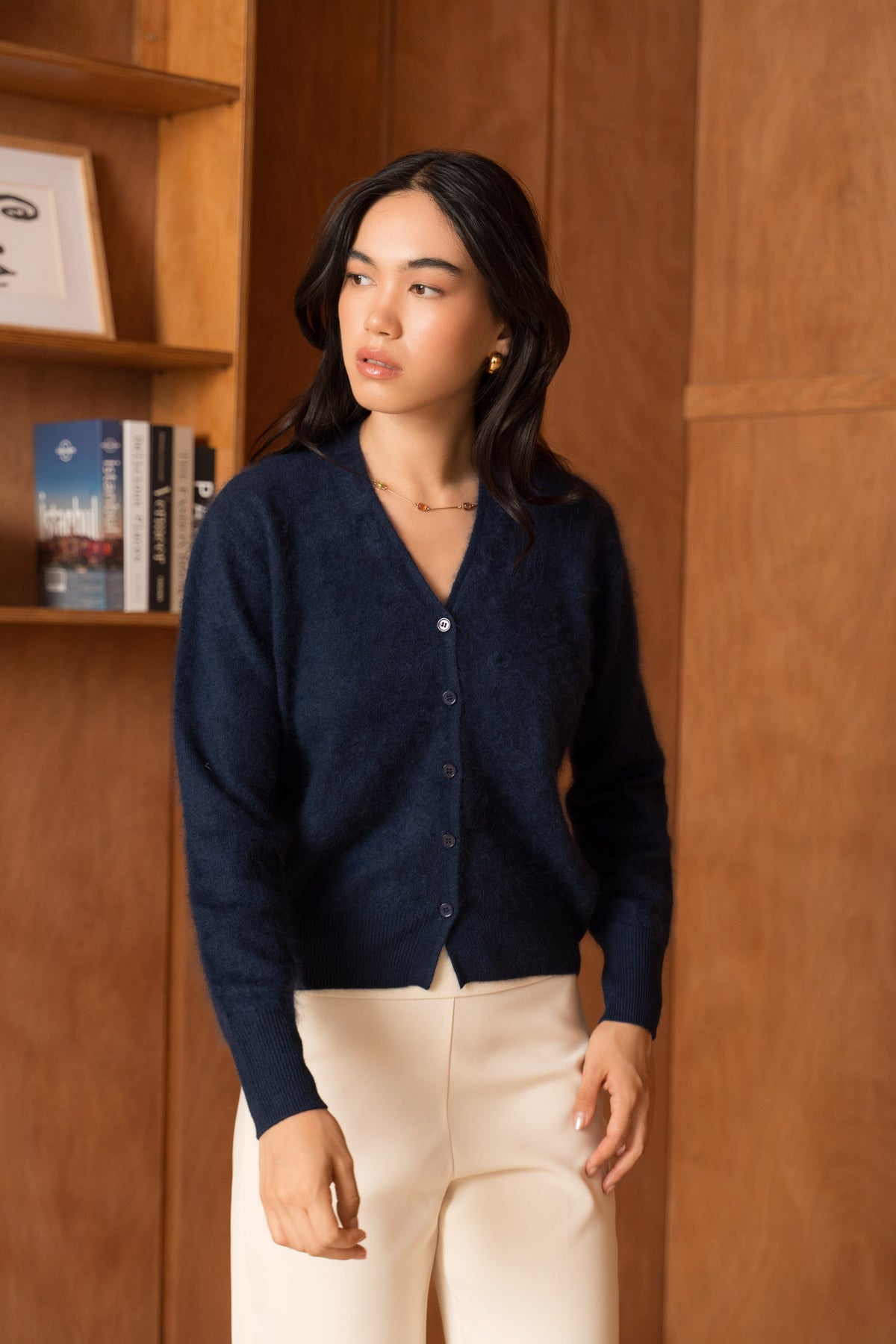 Le Gilet Laine & Cachemire brossé col V