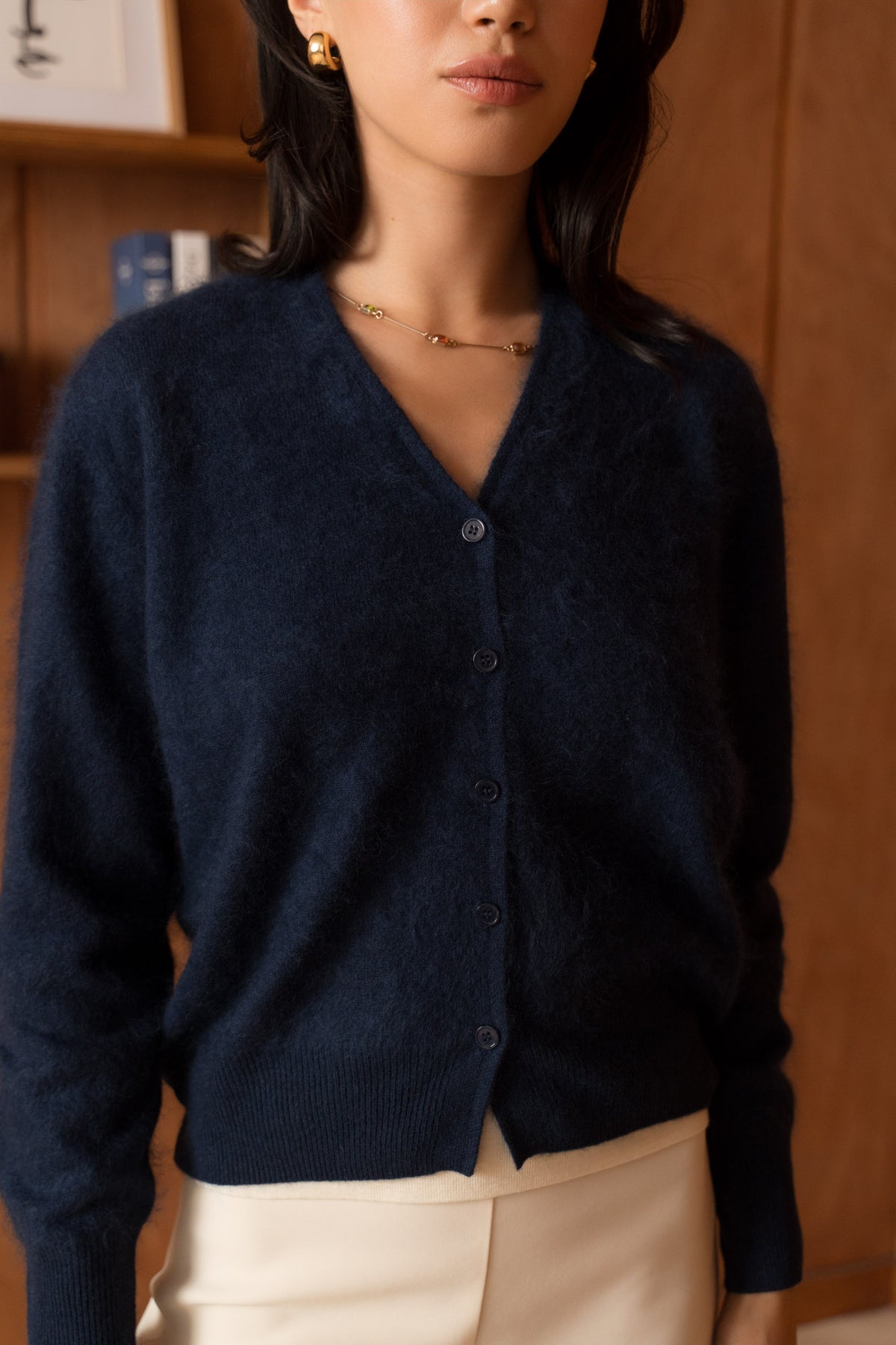 Le Gilet Laine & Cachemire brossé col V