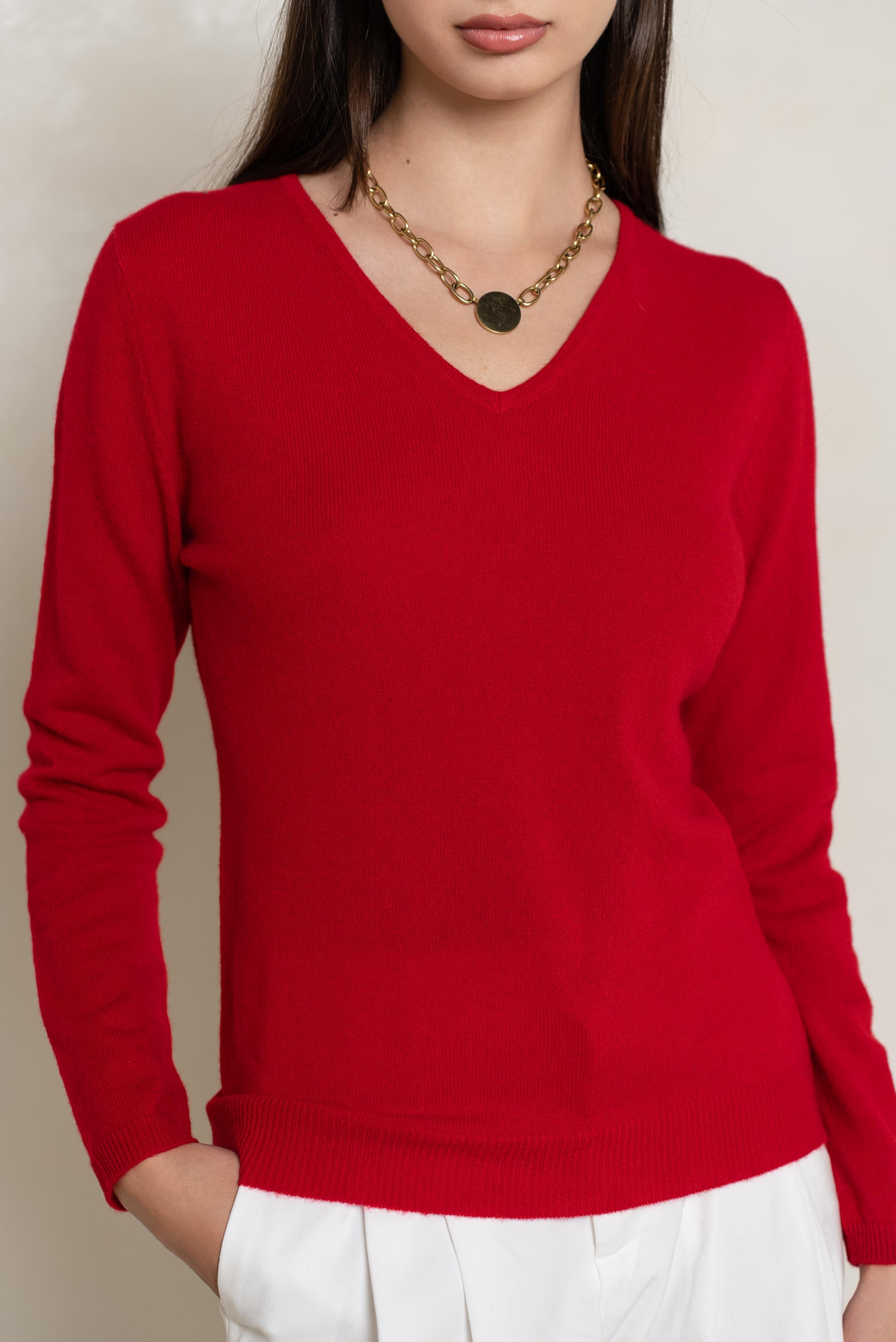 Pull 100% cachemire col V