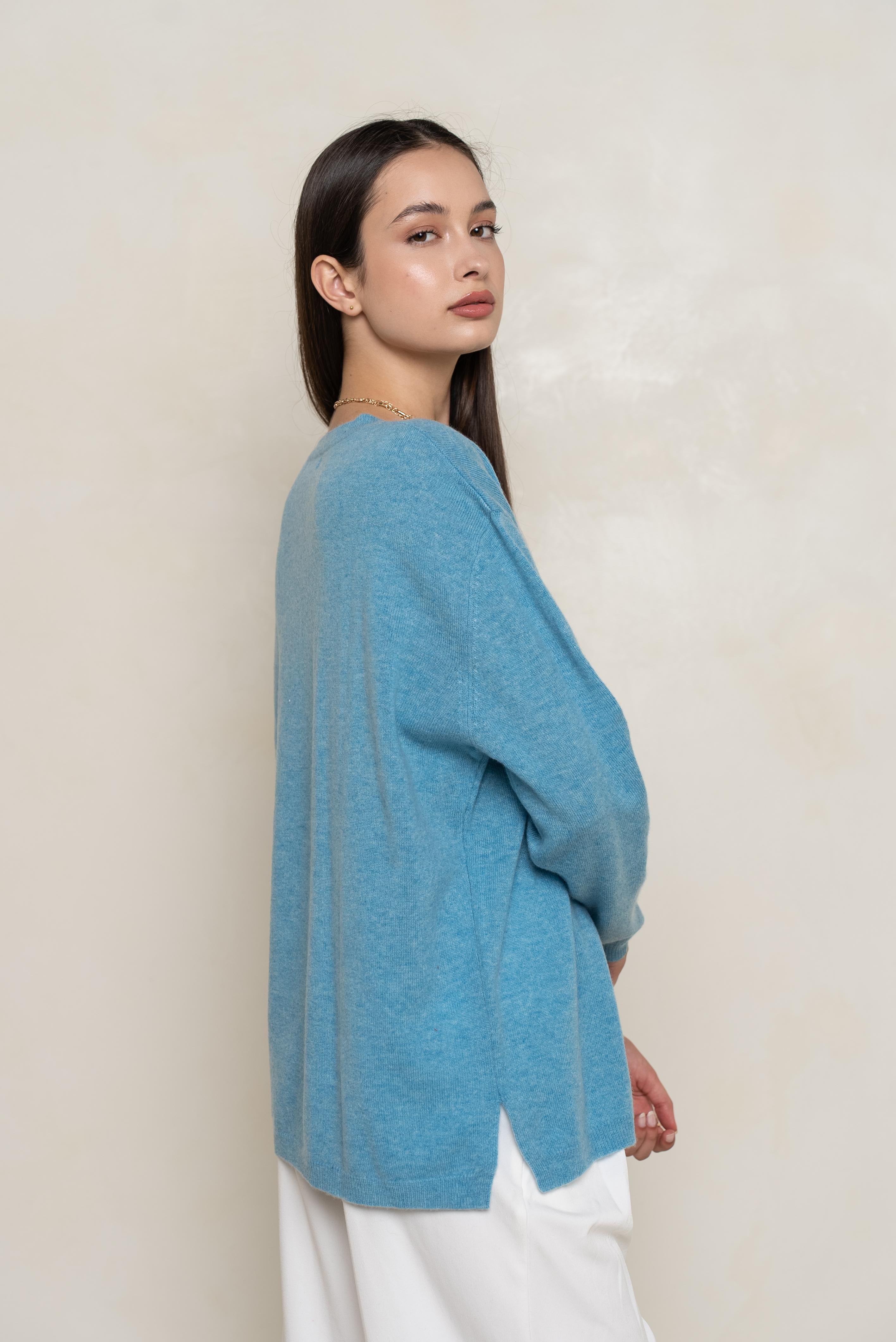 Pull 100% cachemire col rond oversize