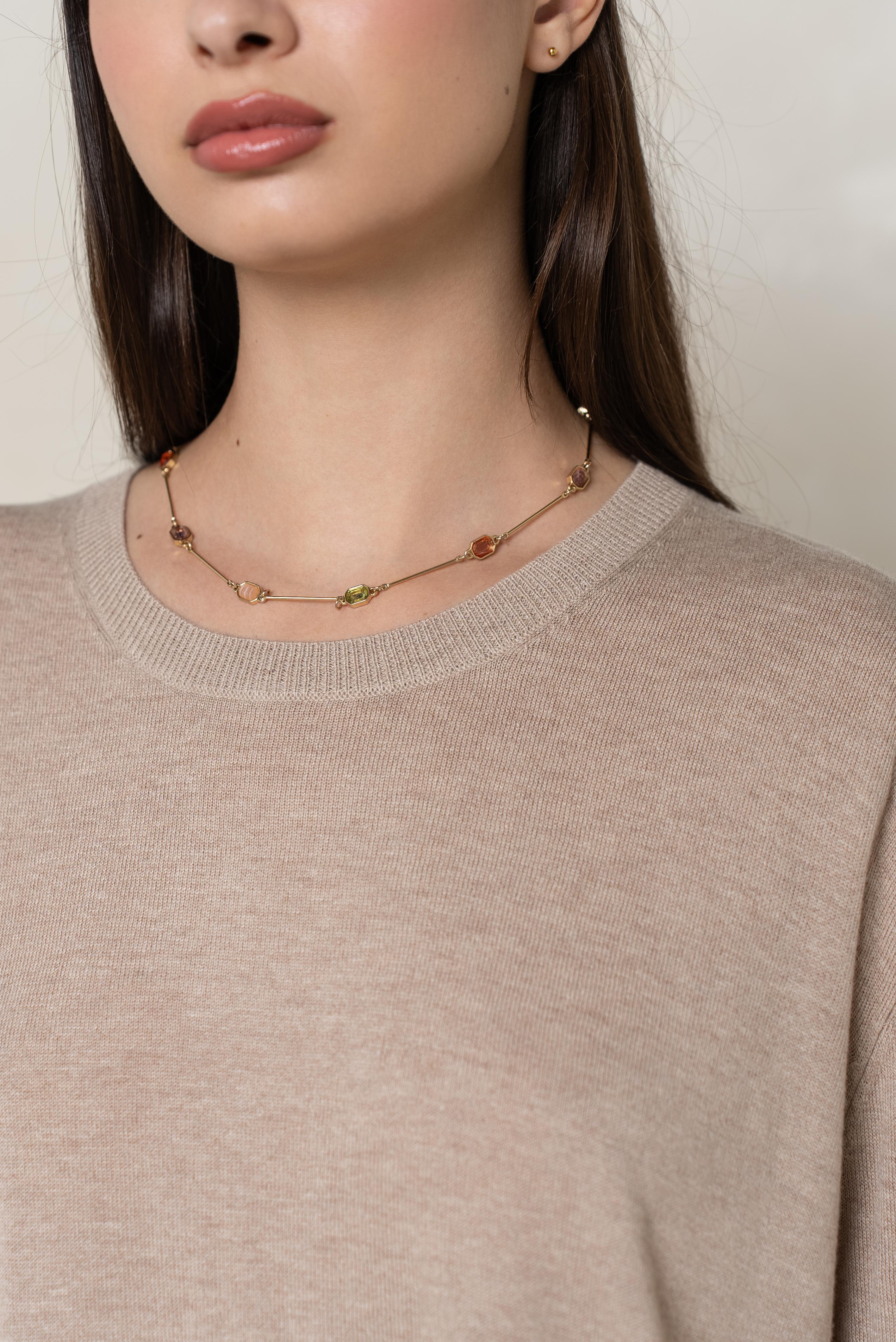 Pull col rond oversize en soie et cachemire