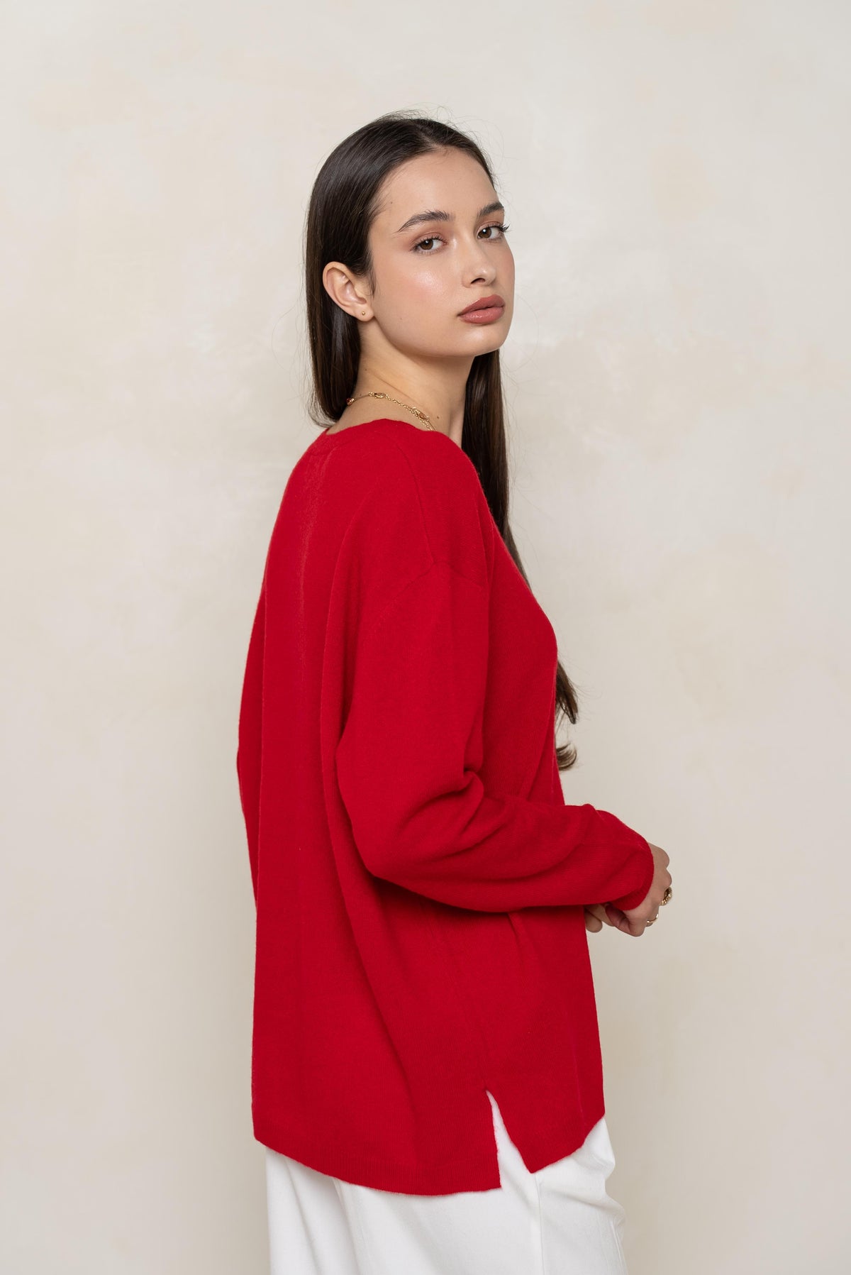 Pull 100% cachemire col rond oversize