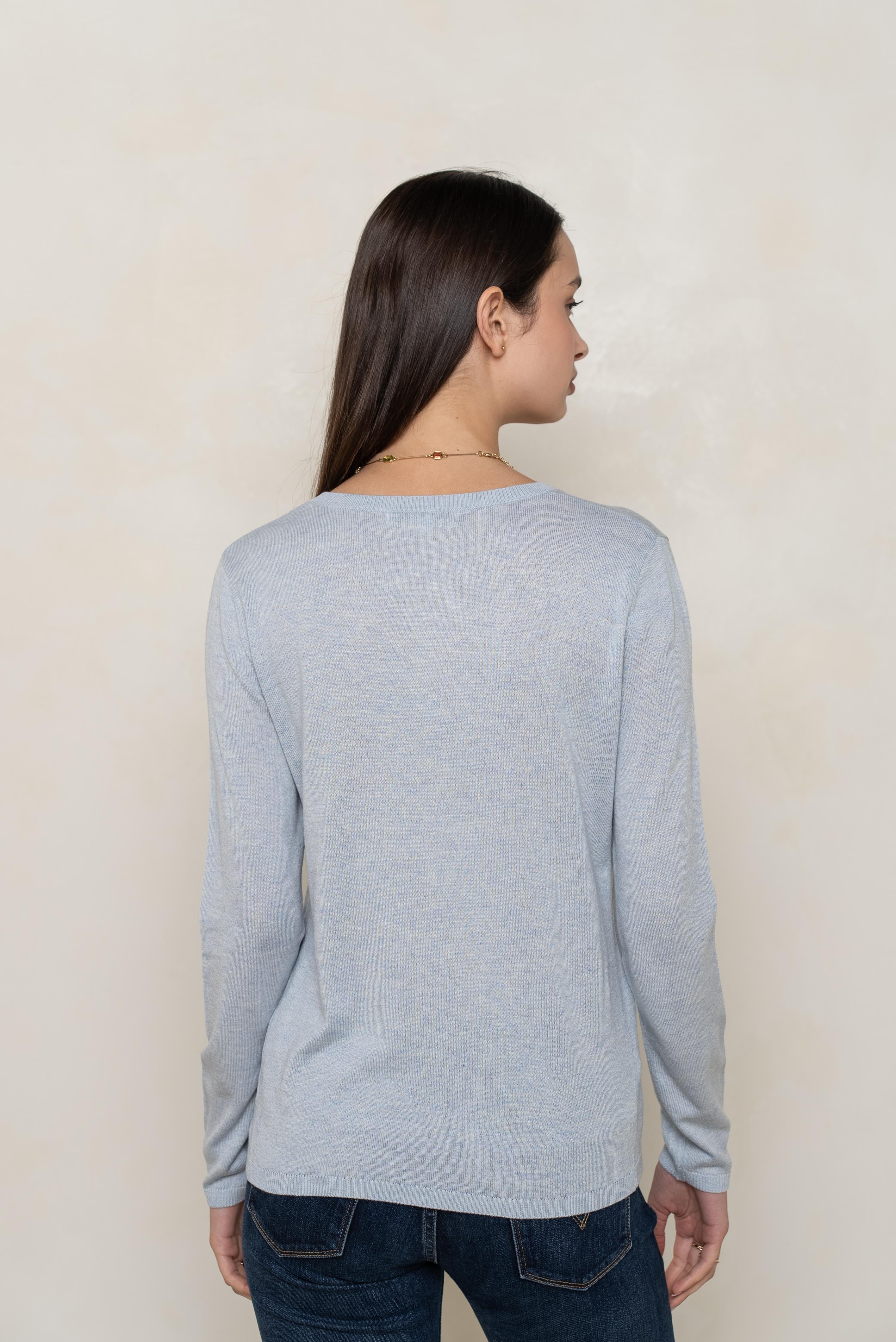 Pull col rond en soie & cachemire