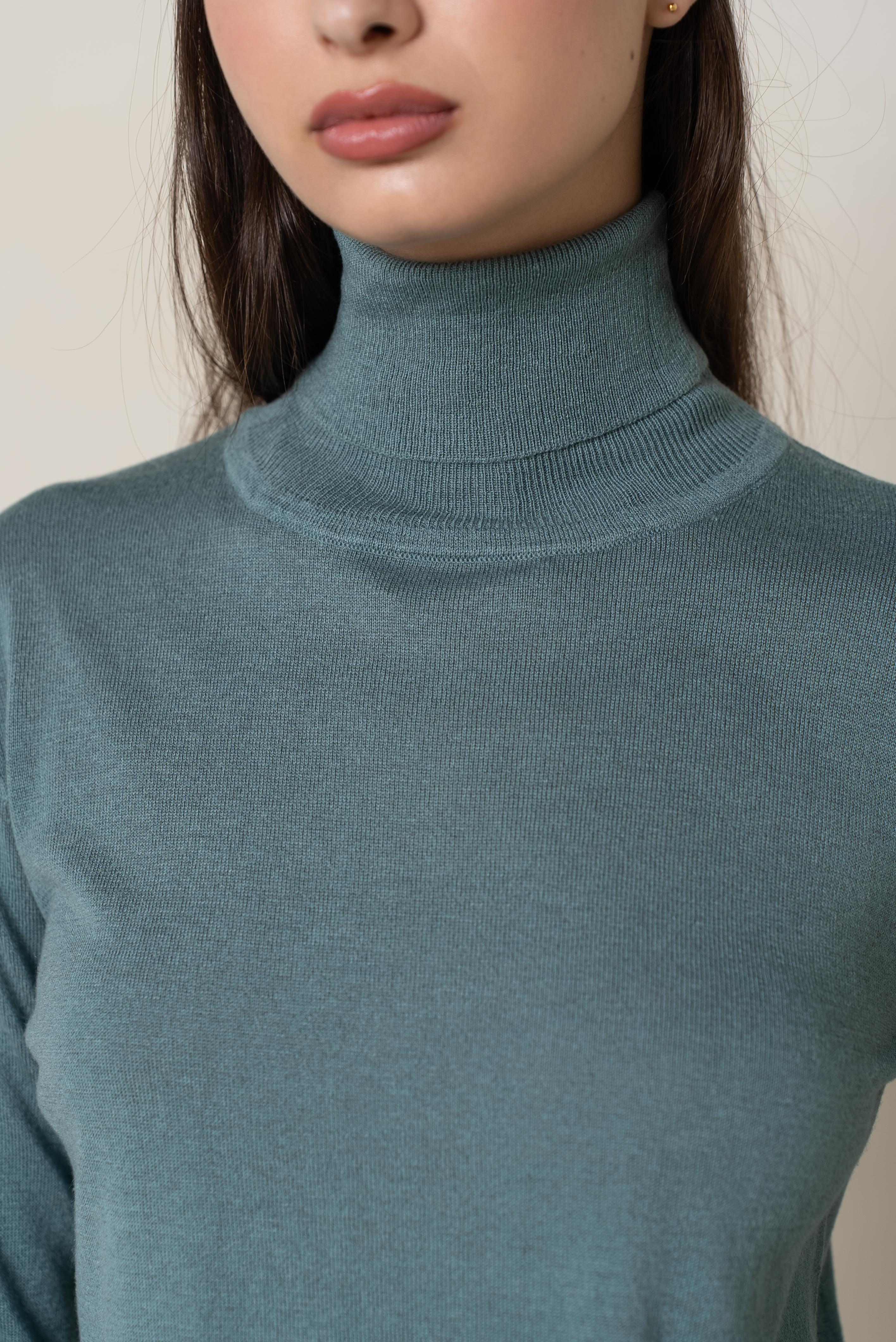 Pull col roulé en soie et cachemire