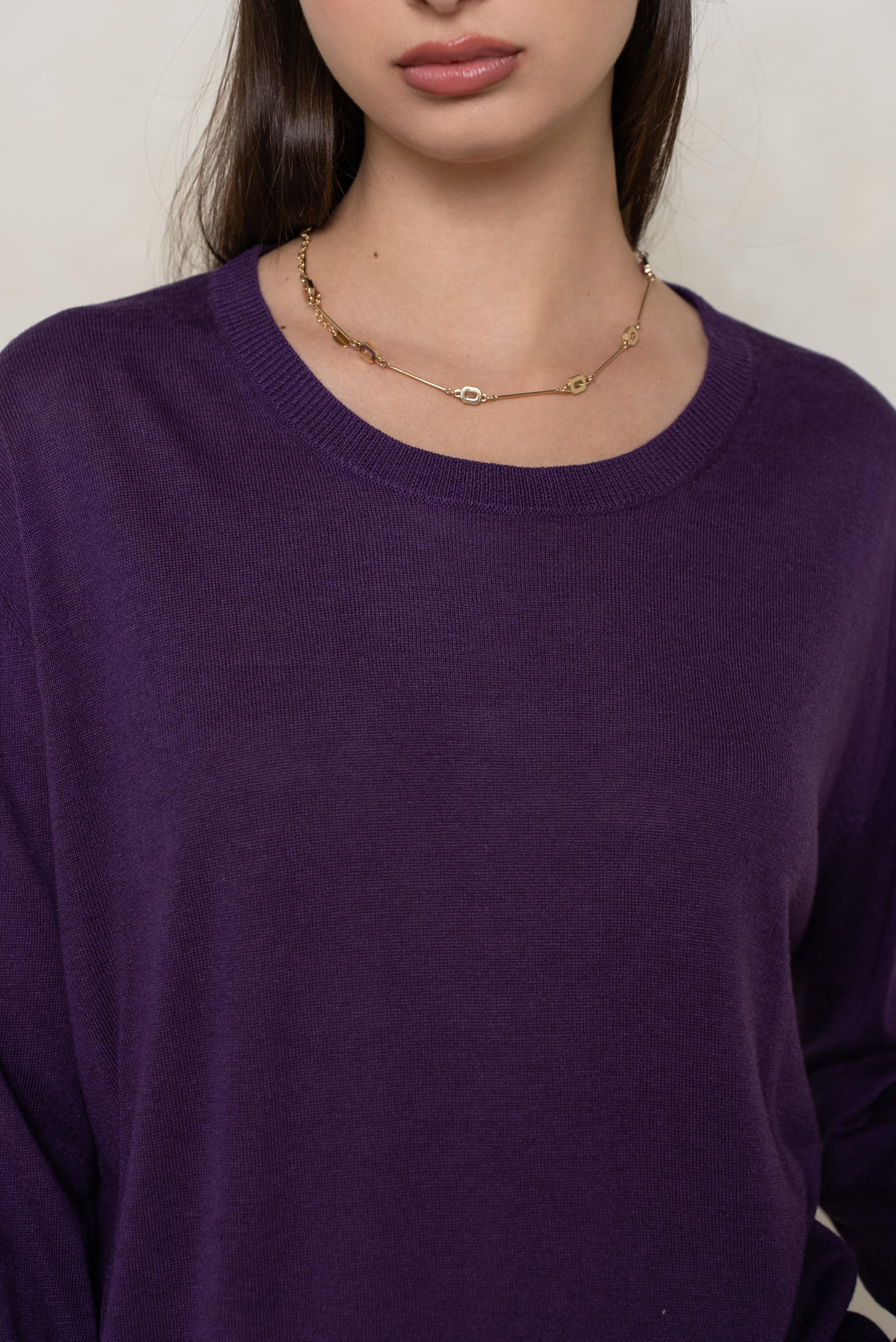 Pull col rond oversize en soie et cachemire