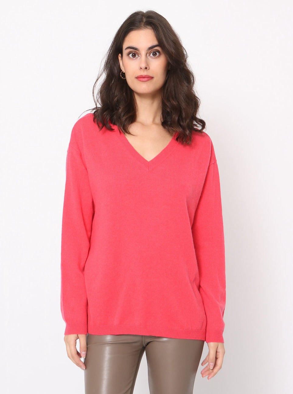 Pull V oversize en cachemire