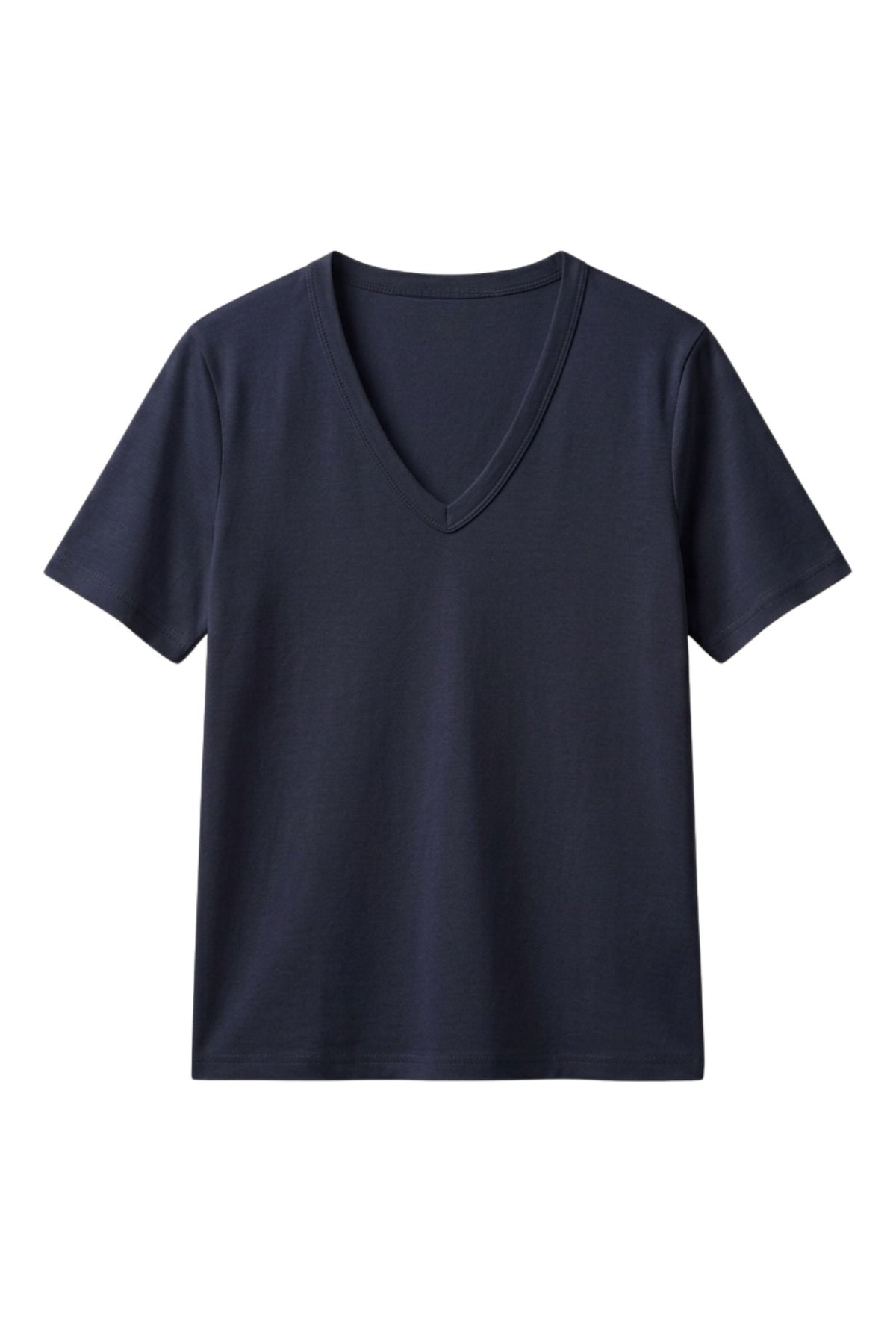 T-shirt 100% coton premium col V manches courtes