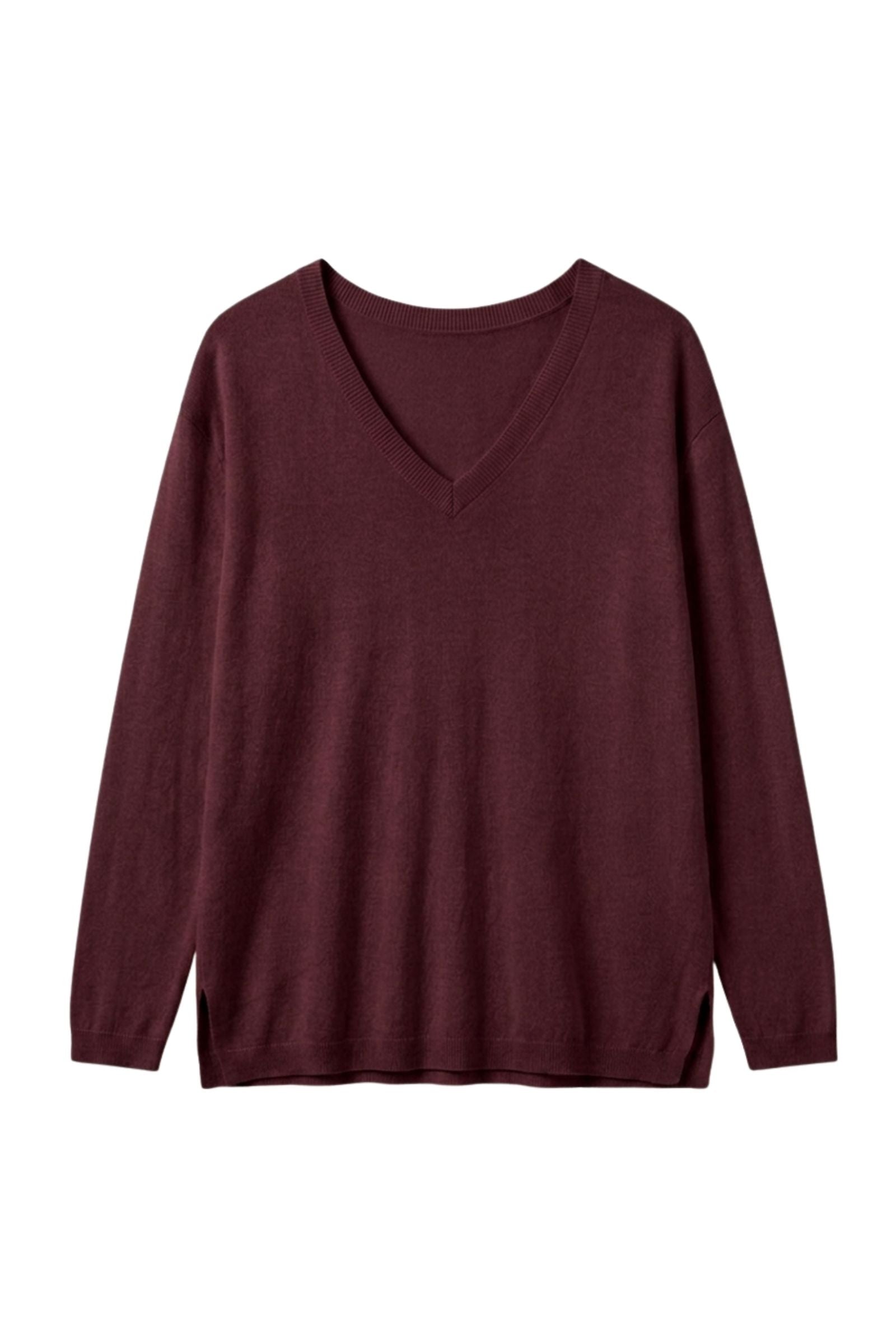 Pull V oversize en soie et cachemire