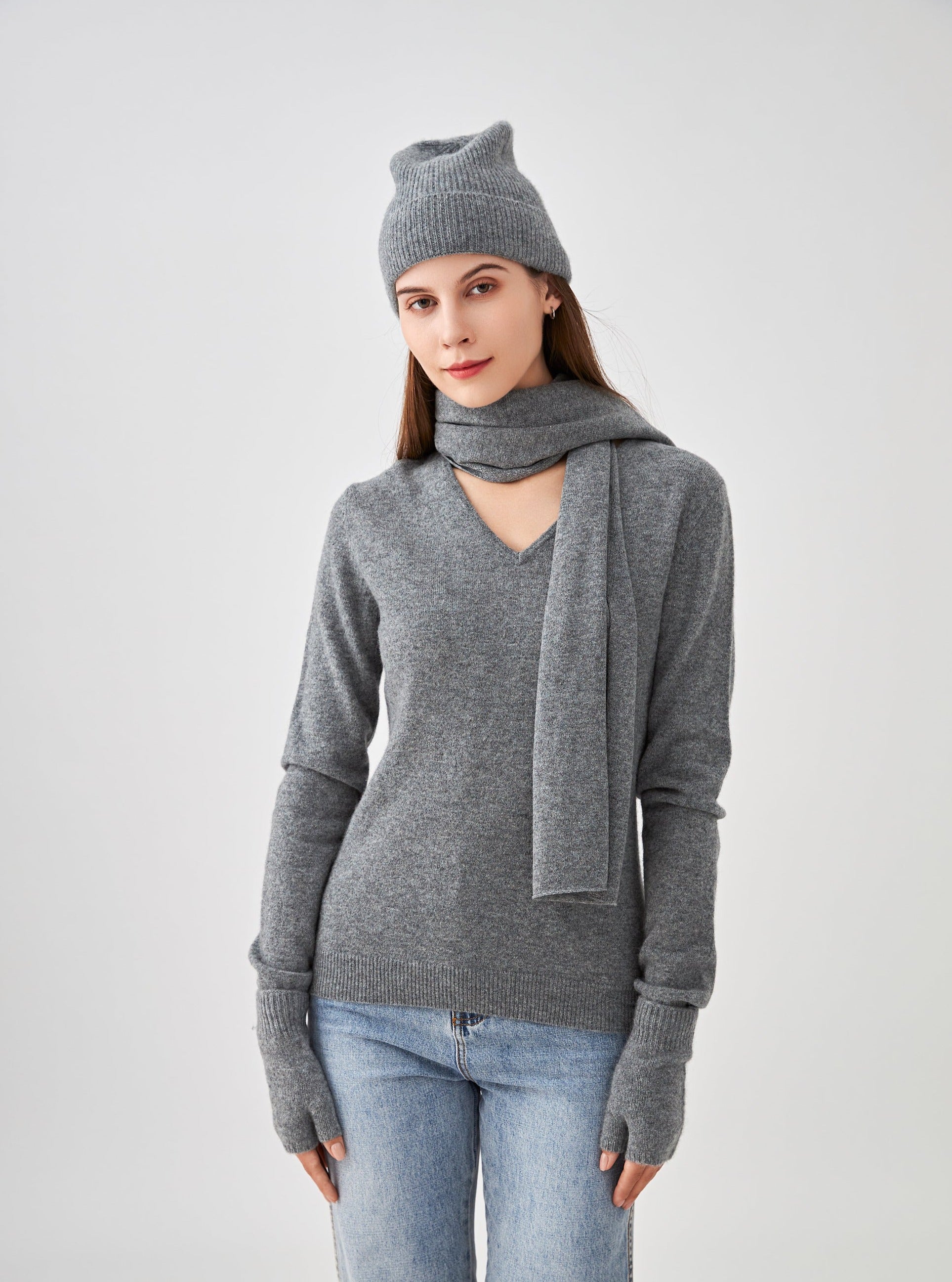 Pull col V en cachemire