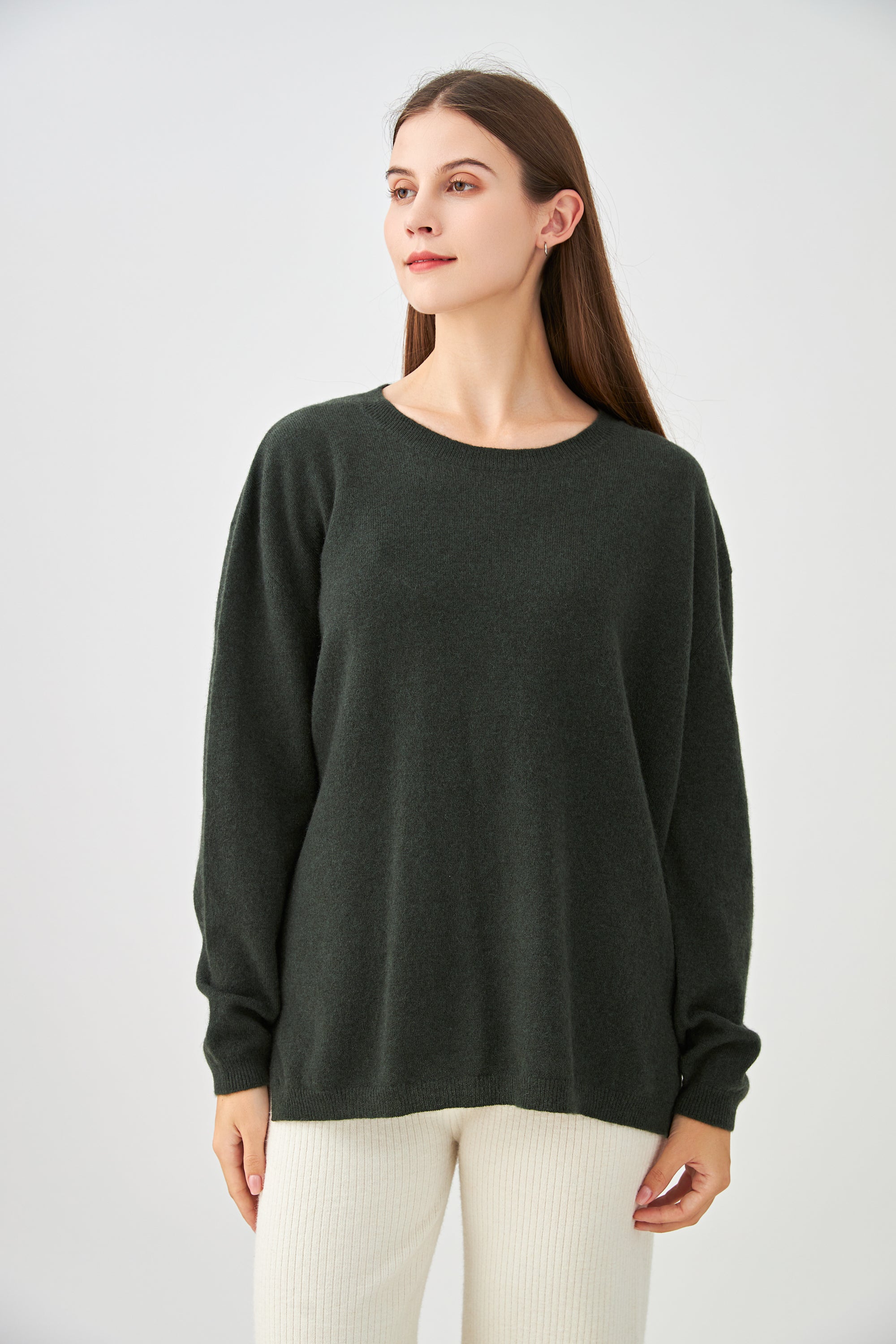 Pull col rond oversize en cachemire