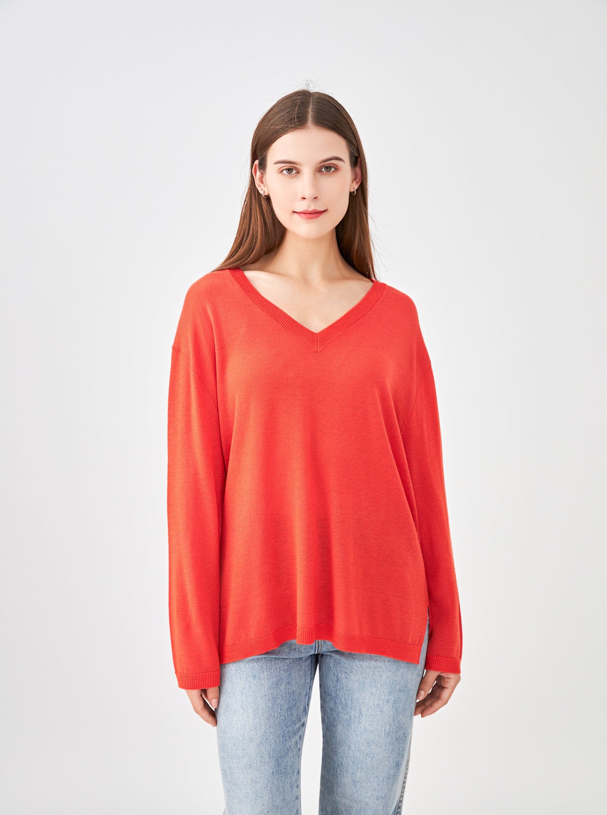 Pull V oversize lurex