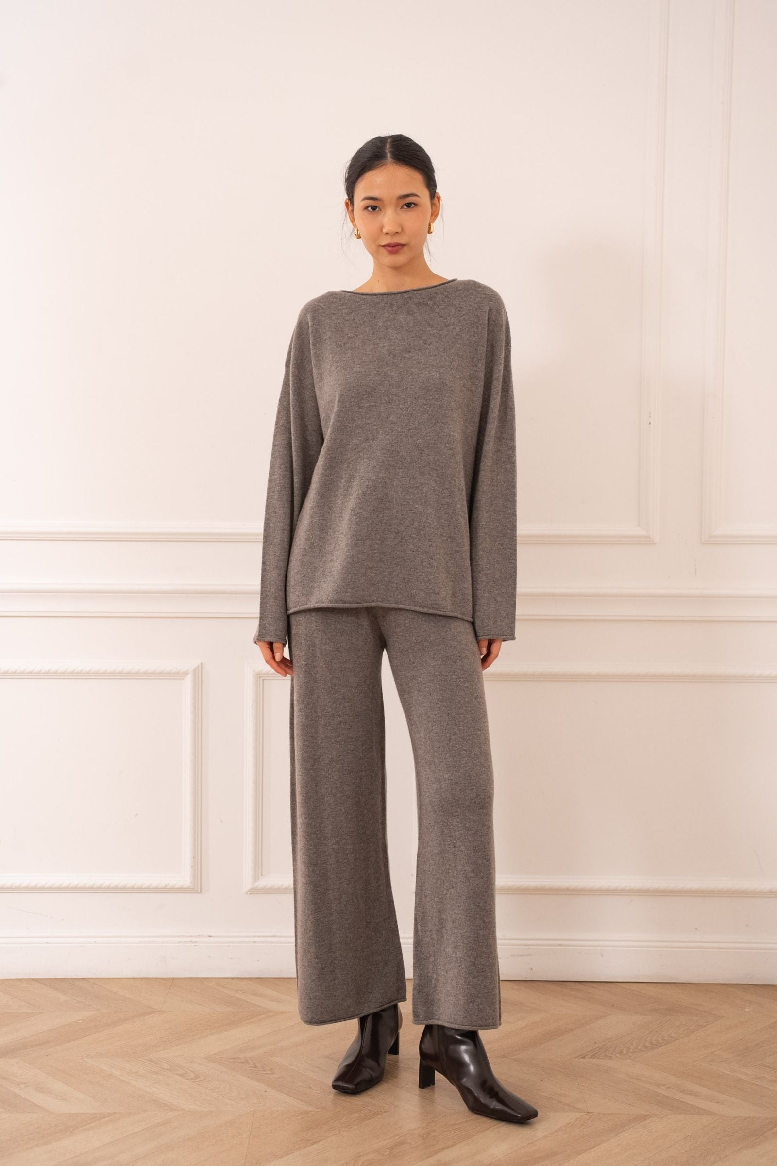 Pull laine & cachemire col rond oversize