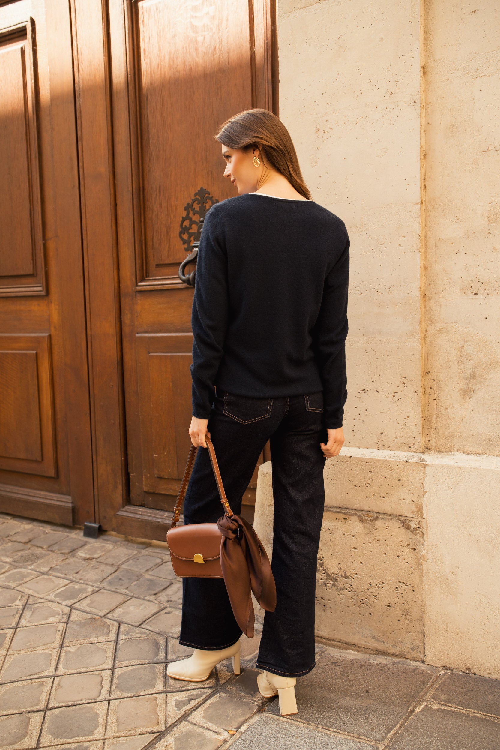 Pull col V en cachemire