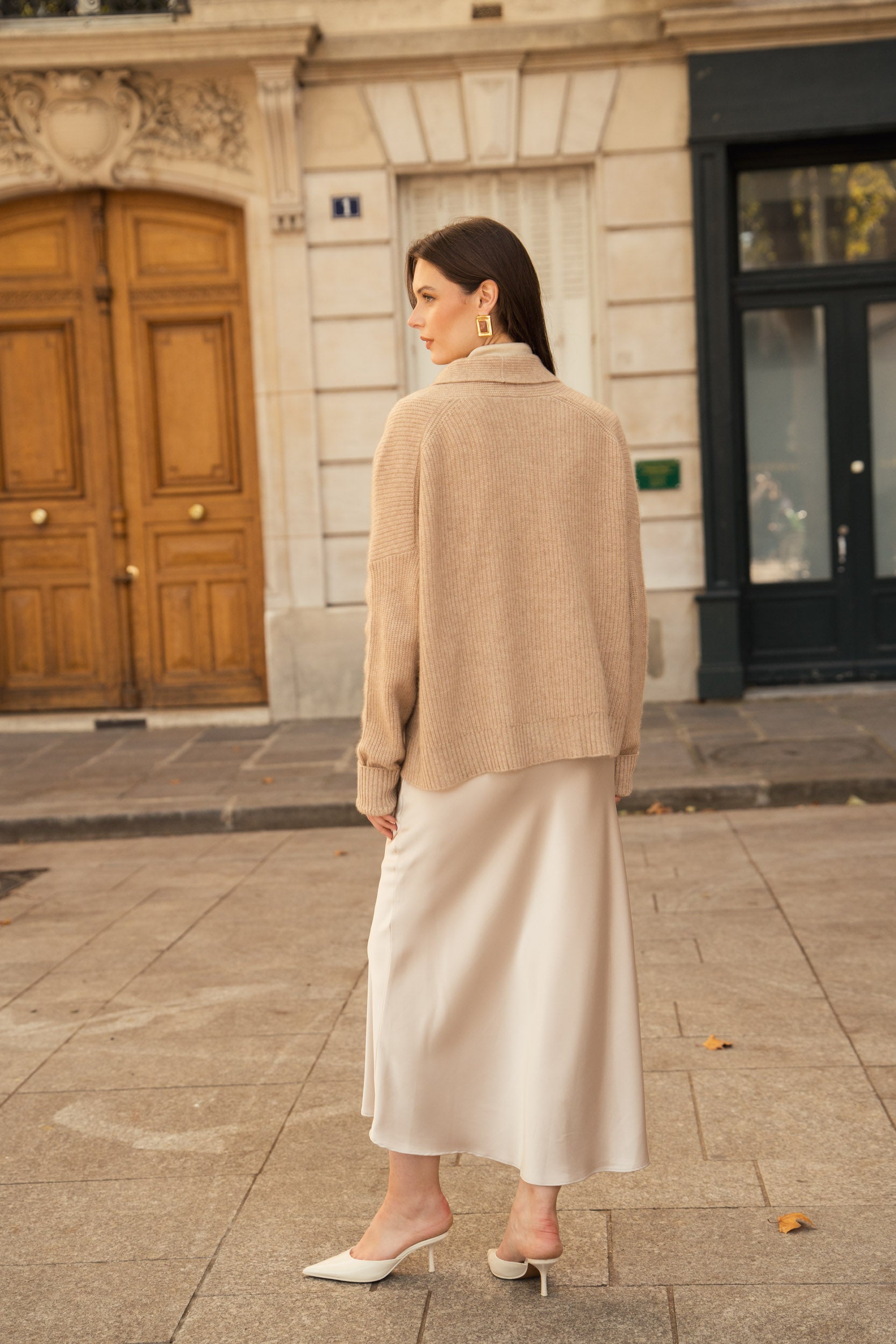 Gilet châle en cachemire 4 fils