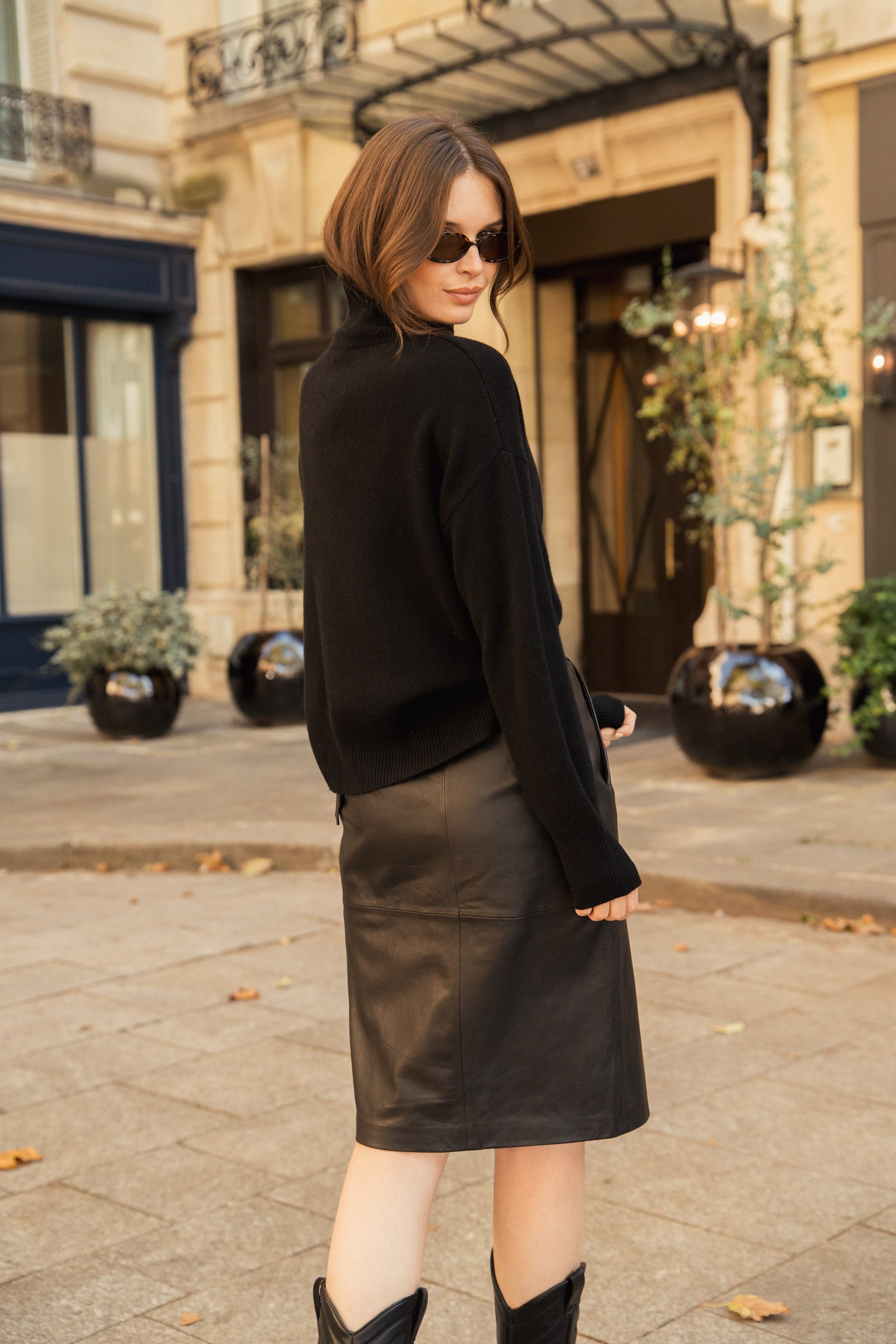 Pull 100% cachemire 4 fils col cheminée