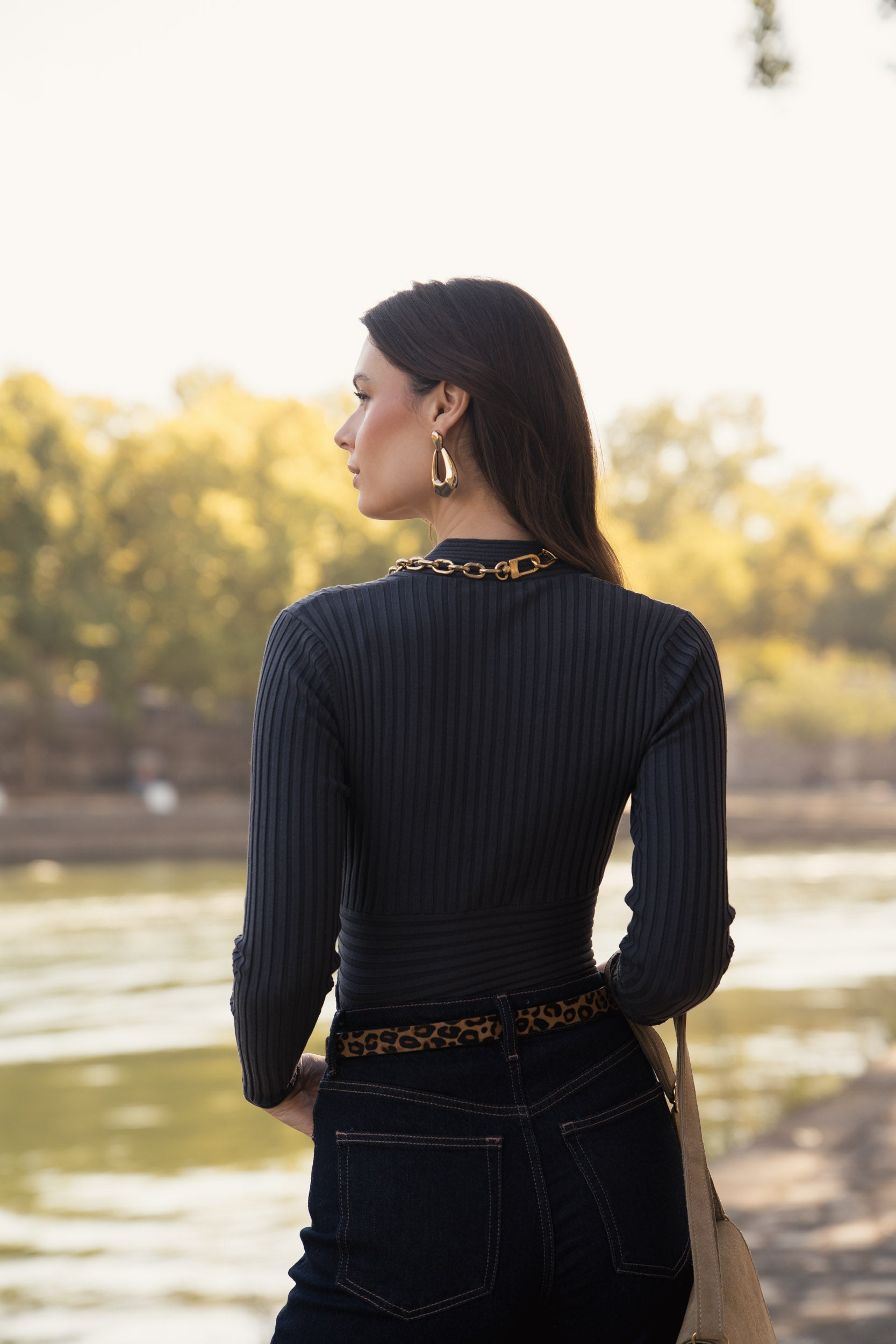 Cache-cœur côtelé en soie