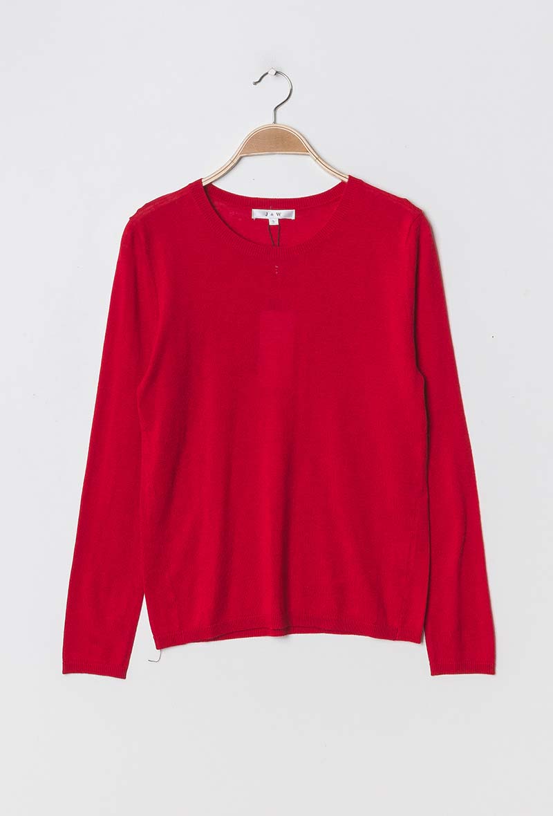Pull col rond en soie et cachemire