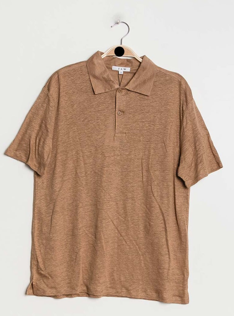 T-shirt polo oversize en lin