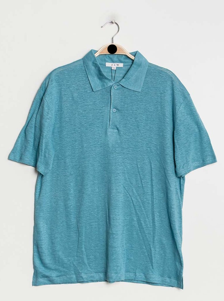 T-shirt polo oversize en lin