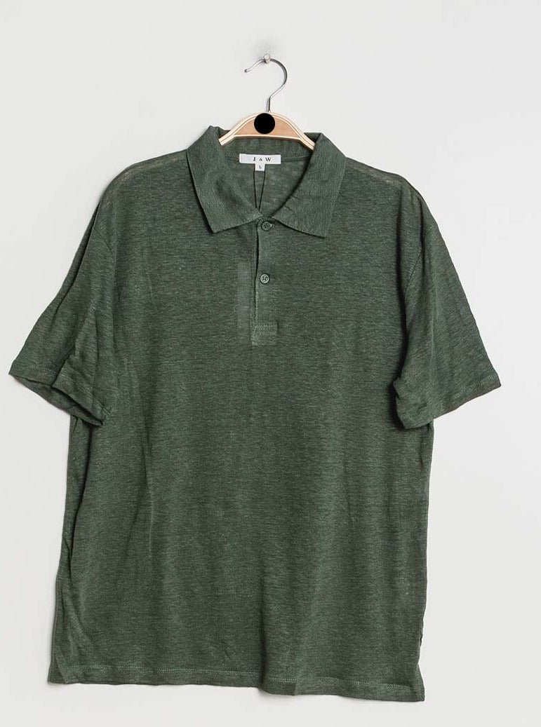 T-shirt polo oversize en lin