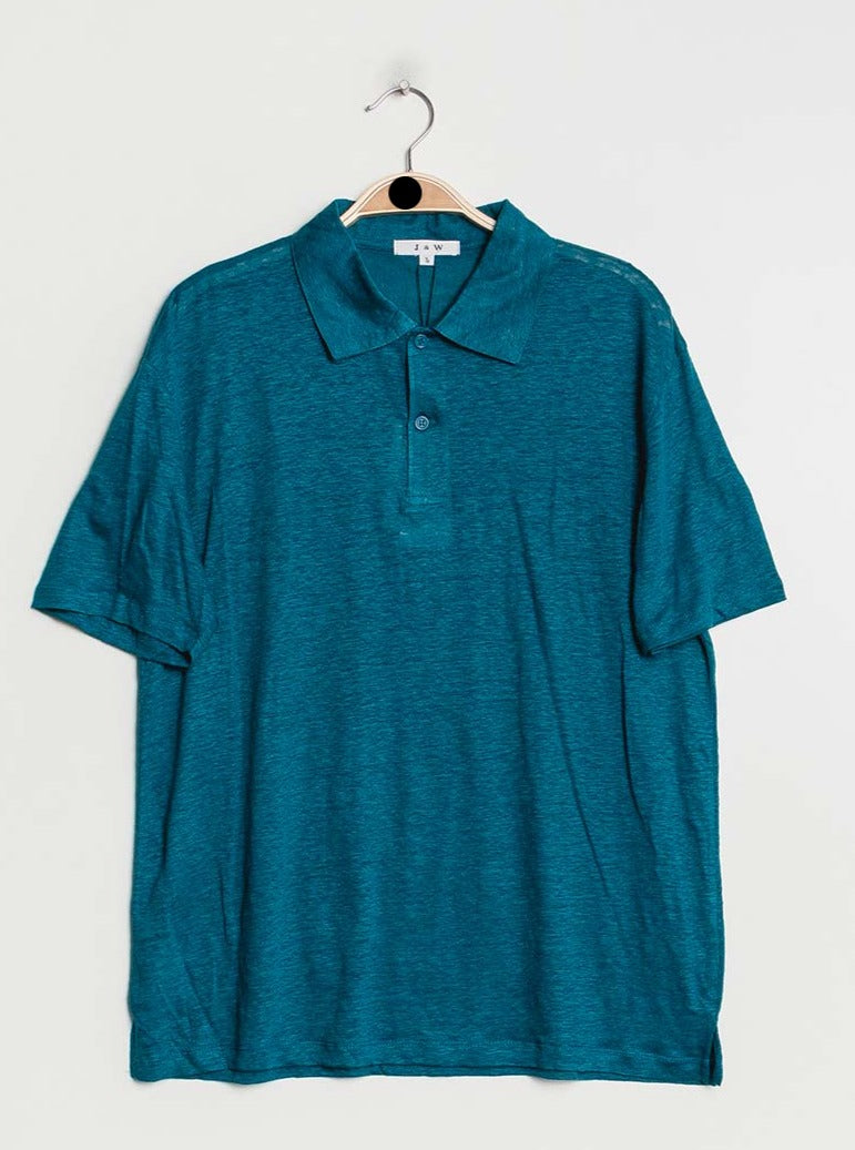 T-shirt polo oversize en lin