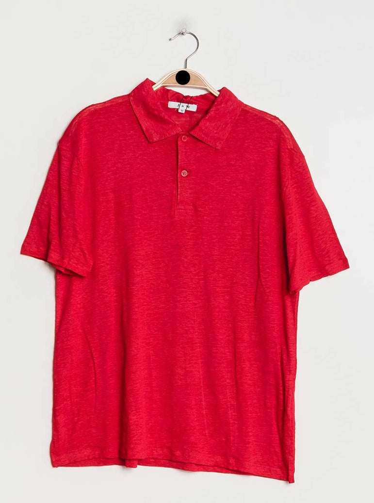 T-shirt polo oversize en lin