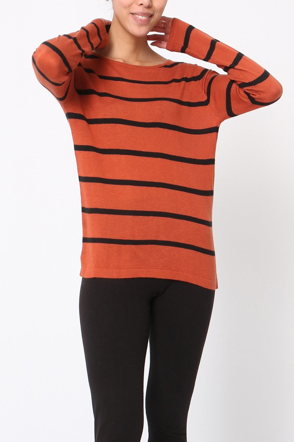 Pull marinière en soie et cachemire